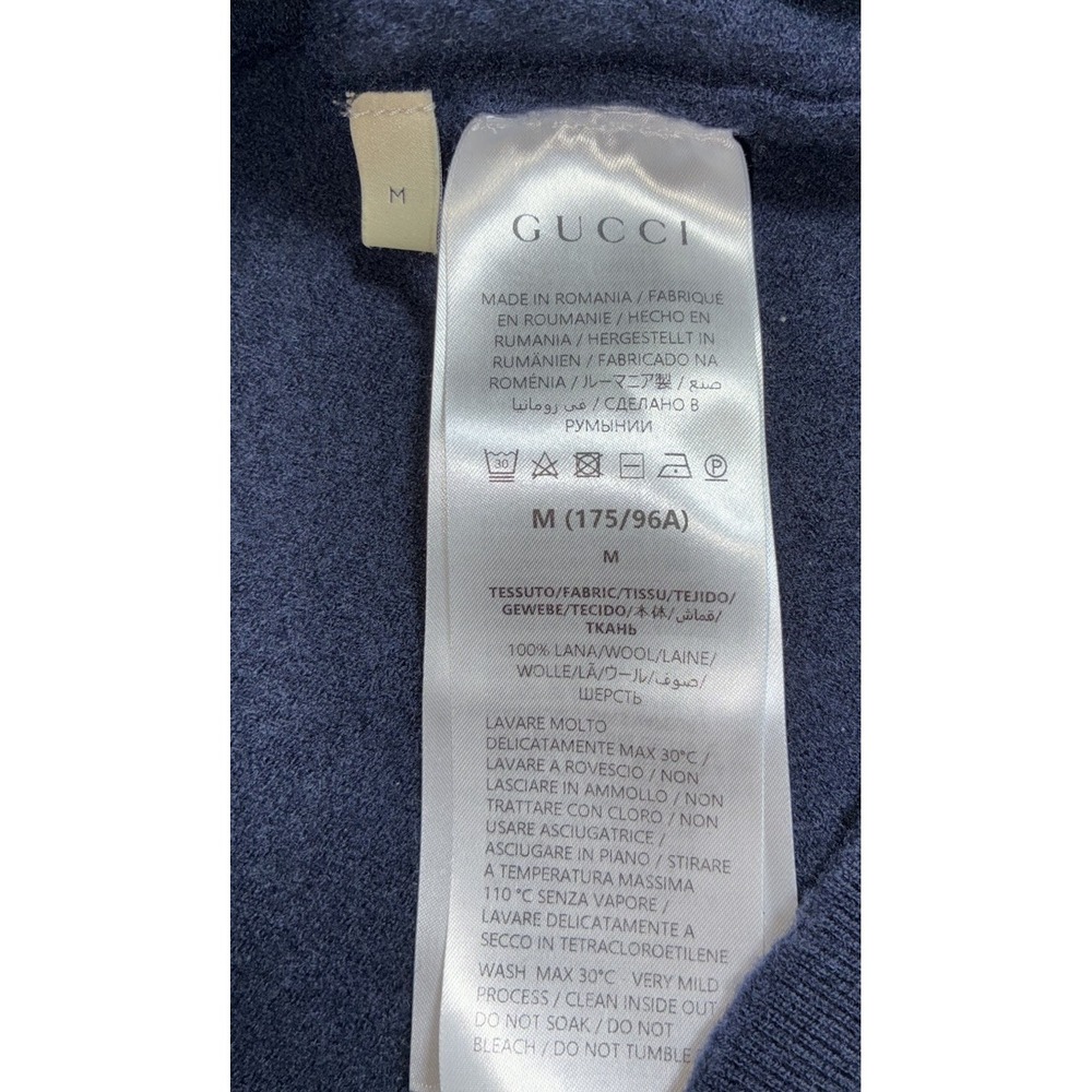 Gucci‎ Uniform Vest Women's M Navy 100% Wool V Neck Crop Career Office Academia - Picture 6 of 8